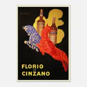 Galrie Florio Cinzano Vintage Italian Aperitif Advertising Poster - Art for Your Home, Poster Only, 70 x 100cm (28 x 40inch)