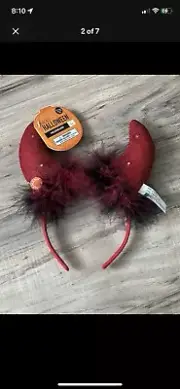 Halloween Light Up Glitter Red Devil Horns Costume Headband NWT