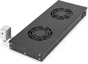 DIGITUS Fan Unit for 19" Rack (1U), or roof mounting in VarioFLEX Server & Network Cabinet, 2X Fan, Thermostat, Grey (RAL 7035)