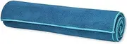 Gaiam Yoga Towel - Mat Sized Active Dry Non Slip Moisture Wicking Sweat Absorbent Microfiber Hot Yoga Towel for Women & Men | Stay-Put Corner Pockets (70" Long x 26" Wide)