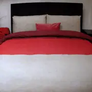 Burgundy 3 Tone Quilt Cover Set + Fitted Sheet