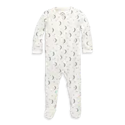 Primary Baby Organic Zip Footie in Ivory Stars Moons at Nordstrom, Size 18-24M