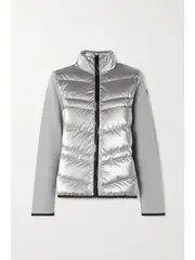 [Moncler] Moncler - Paneled Wool-blend And Quilted Shell Down Jacket - Silver - xx large xx large Silver