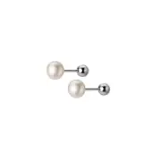 ANYCO Fashion Earrings Sterling Silver Natural Pearl Spiral Bead Stud for Women Chic Birthday Jewelry Gift 6-7MM