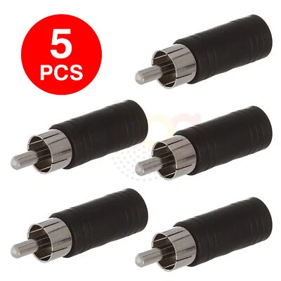 5 PCS RCA Male Plug to 3.5mm Female Jack Adapter Audio Cable Connector Converter