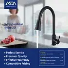 ACA Black Pull Out Kitchen Mixer Tap Swivel Spout Brass Laundry Sink Faucet WELS