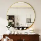 Circle Mirror Wall Mounted Mirror Bathroom Mirrors for Living Room Bedroom Gold