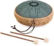 Meinl Sonic Energy Medium Octave Steel Tongue Drum, F# Minor - 10 inch, Green