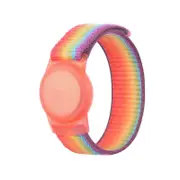 Nevenka Protective Case for Air Tag GPS Tracker Holder with Nylon Bracelet-Rainbow A