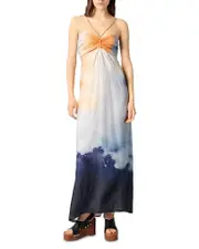 Maje Tie Dye Maxi Dress