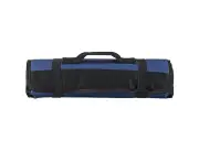 Portable 22 Pockets Kitchen Cooking Chef Knife Roll Bag Storage Pouch Carry Case-Blue