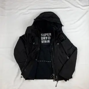 【Superdry】極度乾燥 黑色 女外套 鋪棉 防風衣 外套 三拉鍊 防風外套 平輸品(機能外套 女外套)