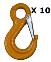 10 x 13mm Eye Sling Hook G80 Alloy Steel Lifting 4x4 Chain Rigging 5.3T WLL