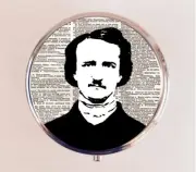 Edgar Allan Poe Pill Box Case Pillbox Holder Trinket Portrait Goth Author