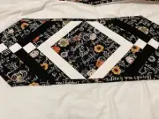 Fall/ ThanksgivingQuilted Table Runner13in x36 in Black/white