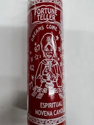 THE FORTUNE TELLER - MADAMA ONE COLOR RED UNSCENTED PILLAR CANDLE IN GLASS