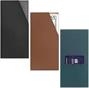 Modixun 3 Pack Slim Wallet PU Leather Money Card Holder Reusable Cash Envelope Organizer for Dollar Bill Receipt Budgeting Women Men