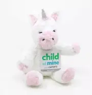 Carter's Child of Mine Unicorn Plush White Pink Silver Lovey Baby Plush Toy NWT