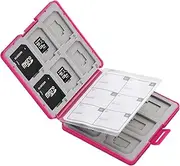 Elecom CMC-SDCPP24PN Memory Card Case, SD Case, Plastic, Holds 12 SDS + 12 MicroSDs, Pink