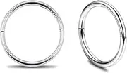[Serenity Sleepers] 925 Sterling Silver Seamless Sleeper Hoop Earrings - Hypoallergenic 18G Hinged Hoops for Continuous Wear (8mm-14mm) - Unisex Women Men Body Jewellery for Ears