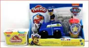 LOT 2 - Play-Doh Paw Patrol RESCUE Rolling CHASE + Police CRUISER + 6 Play-Doh