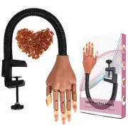 Mano de maniquí falsa ajustable con 100 puntas de uñas