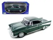 1957 Chevrolet Bel Air Hard Top Green 1/18 Diecast Model Car Motormax