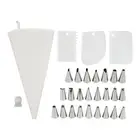 Piping Kit for Cakes Includes a Large Cotton Icing Bag and Metal Nozzles