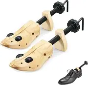 [DCOJUZBO] 2 Way Cedar Shoe Trees Shaper Adjustable Wooden Shoe Stretcher for Women and Men, Burlywood, Large