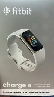 Fitbit Charge 5 Fitness Activity Tracker - Lunar White / Soft Gold FB421GLWT