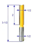 1 pc 1/2" SH 2" Blade Extra Long Straight Router Bit S
