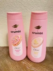 Dove X Crumbl 2 Body Wash Confetti Cake And Lemon Glaze NEW 20oz Crumble