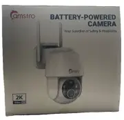 Camstro 2K Battery Powered Security Camera Wireless Outdoor, WiFi, Home, White