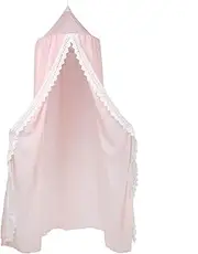 Princess Bed Canopy, Play Tent, Reading, Nice Decoration Canopies Yarn Girl Dome Netting Castle, Effective Protection Lace Decor Bed Mosquitos Net, Light Blocking (Pink)