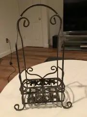Wrought Iron Wine Bottle Holder For Two Bottles New Without Tags Beautiful Piece