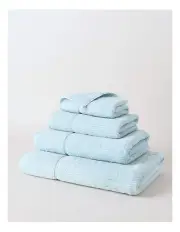 [Vue] Combed Cotton Ribbed Towel Range in Aqua