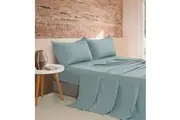 Vintage Washed Microfibre Sheet Set with 2 Pillowcases - Seafoam - Double