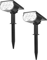 Harloon Solar Lights Outdoor Garden, 2 Pack Solar Garden Lights LED Solar Landscape Spotlights, IP65 Waterproof Solar Spot Lights Outdoor, Garden Spot Lights for Yard Driveway Walkway Patio Pathway