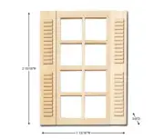 Standard Window with Shutters 1:24 1/2in Scale Building Component