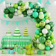 90Pcs Dinosaur Balloon Garland Arch Kit - Jungle Theme Party Supplies Green White Latex Balloons for Baby Shower Kids Birthday Party Decor