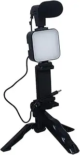 Led Light Vlogger Kit - Smartphone Video Recording Kit, Smartphone Vlogging Setup | Vlogger Kit with Built-in Led Light Clear Recording, Smartphone Video Kit Tripod, Microphone, and Led Light