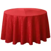 Tablecloths Machine Washable Neat Edges Round Spillproof Polyester Fabric Table Cover for Home Red 180cm