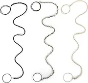 3 Packs 25" rip Hair ties,Elastic Hair Tie No Damage Strong Tangle Free Braided Pony tails Hair Ties Pony Tail Wrap for Long Hair for Gym, Swimming (Coffee, beige,black, 25")