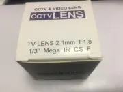 2.1mm cs Mega Pixel IR Lens f1.8 1/3" 2mp CCTV IP Camera Mini Lens Wide Angle