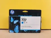 NEW Genuine HP DesignJet 727 Cyan Ink Cartridge, 130 ml, B3P19A (exp 2024)