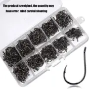 100/500Pcs Barbed Fishing Hook Carbon Steel Eyed Fish Hook Circles Hook