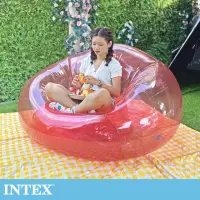在飛比找momo購物網優惠-【INTEX 原廠公司貨】粉紅透明充氣沙發/充氣椅(6650