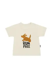 [Bonds] Bonds Newbies Ringer Tee in Run Free Ralph Vanilla Size: 0-3 Months, Aussie Cotton 0-3 Months Run Free Ralph Vanilla