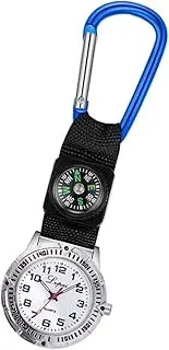 [Holibanna] Carabiner Compass Watch Clip Watch Belt Fob Watch Pocket Watches for Men Mens Watch Backpack Fob Watch Digital Watches for Men Digital Watches for Women Carabiner Watch Blue