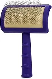 Jelly Pet Universal Slicker Brush for Dogs, Dog Grooming Brush, Remove Tangles and Dead Undercoat, Tuffer Than Tangles Maltese Shi-Tzu Poodle Bichon, Soft Pins, Purple, Small